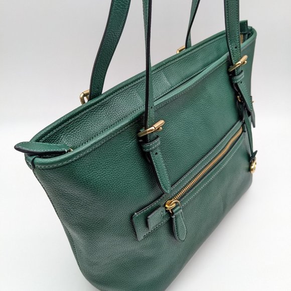 Coach Taylor pebbled leather tote - pine Green - Picture 12 of 16